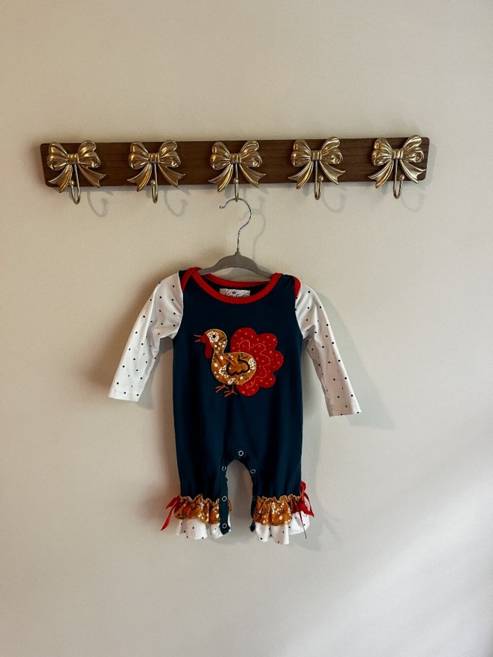 Marie Nicole Girls Turkey Romper Size 3-6 Months